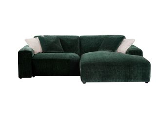 VENTE-UNIQUE.COM Sof&aacute; rinconera terciopelo verde pino