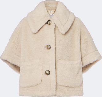 Max Mara Alpaca, wool, and silk teddy cape