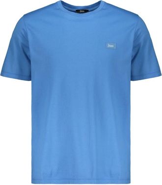 Herno T-Shirts, male, Blue, Size: L Cotton Round Neck T-Shirt
