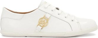 Kazar Witte leren sneakers versierd met een monogram - Dames - Sneakers - Wit - 36 EU - Leer - Schoenen