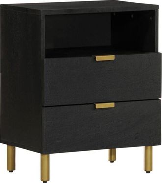 vidaXL Mesita De Noche Madera De Ingenier&iacute;a Negra 50x33x62 Cm Vidaxl