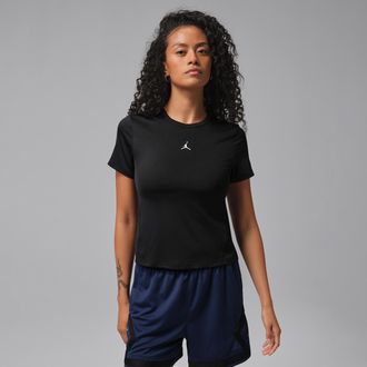 Nike Jordan Womens Jordan Sport Essentials Dri-FIT Short-Sleeve Top in Black | IF2354-010