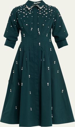 SIMKHAI Jazz Embellished A-Line Midi Dress