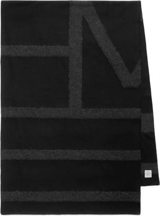 Toteme Monogram Twill Sjaal - Dames - Wintersjaals - Zwart - ONE Size - Wol - Accessoires
