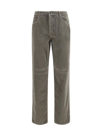 Brunello Cucinelli Mens Corduroy Trousers Taupe-Pearl Cotton Taupe/pearl