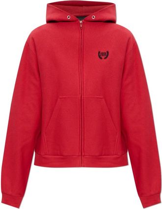 Balenciaga Laurel Classic Zip-up Hoodie - Dames - Vesten met rits - Rood - S - Katoen - Hoodies & sweatvesten