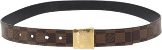 Louis Vuitton Pre-owned Belts, female, Brown, Size: ONE SIZE Pre-owned Vintage Damier Ebene Belt