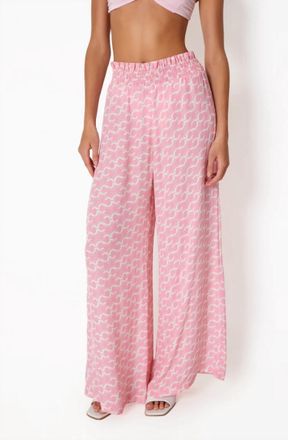 Cin Cin Mission Wide Leg Pants In Logomania Pink