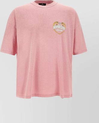 Represent cotton ribbed crew-neck logo-print short-sleeve t-shirt