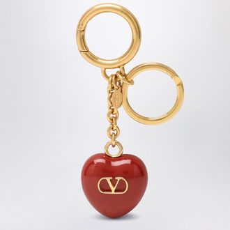 Valentino Garavani Bag Charm Keyring Coeur Royal In Red