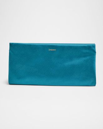 Saint Laurent Soft YSL Clutch Bag in Satin
