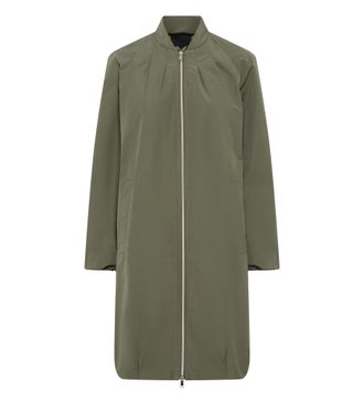 Fuchs Schmitt Kurzmantel FUCHS SCHMITT, Damen, Gr. 34, khaki, Web, Obermaterial: 59% Polyester, 41% Baumwolle, unifarben, regular fit ca. Mitte Oberschenkel, Rundha