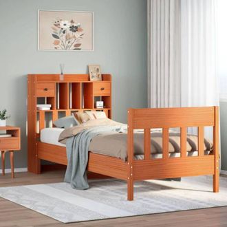 vidaXL Vidaxl - Estructura De Cama Sin Colch&oacute;n Madera Maciza Marr&oacute;n 75x190 Cm