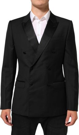Dolce & Gabbana Black MARTINI Double-Breasted Suit Mens Blazer