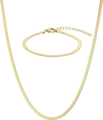 Adornia Adornia 18K Plated Stainless Steel Jewelry Set