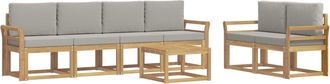 vidaXL Conjunto De Sof&aacute;s De Exterior 7 Uds. Blanco Y Gris Claro Vidaxl
