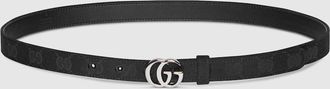 Gucci GG Marmont Thin Belt, Black, GG Canvas