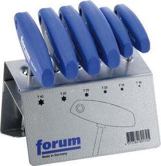 Forum Juego De Destornillador Torx, Con Asa T, 6 Unidades, Contenido : T 10 T 15 T 20 T 25 T 30 T 40 X 100
