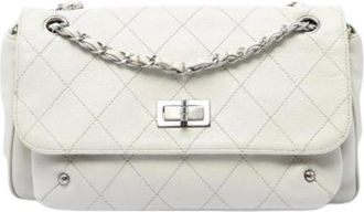 Chanel Pre-owned Vintage Flap Shoulder Bag - Dames - Vintage Schoudertas - Wit - ONE Size - Leer - Vintage