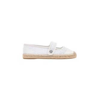 Karl Lagerfeld Schoenen, Dames, Wit, 38 EU, Kamini Espadrille met Mary Jane Band