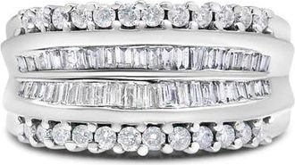House of Brilliance 14K White Gold 1.00 Cttw Diamond Modern Band Ring at Nordstrom, Size 7