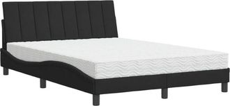 vidaXL Cama Con Colch&oacute;n Terciopelo Negro 120x200 Cm Vidaxl