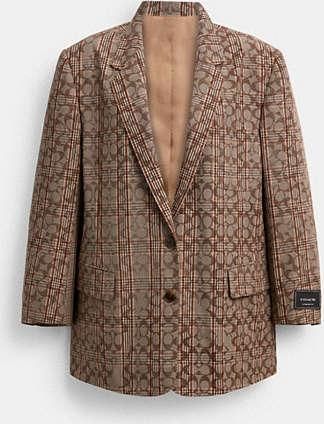 Coach Signature C Plaid Single Breasted Blazer