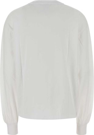 Ganni Womens White Cotton Oversize T-Shirt Bright Organic T-shirts And Polos