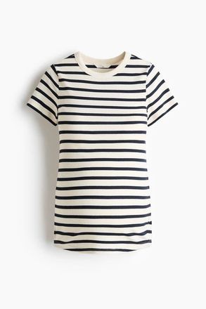 H&M Mama Ribbed Top in White/striped at Nordstrom, Size Xx-Large