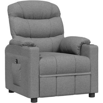 vidaXL Sill&oacute;n Reclinable El&eacute;ctrico Tela Gris Claro Vidaxl