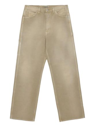 Auralee faded duck trousers - men - Cotton - 4 - Neutrals