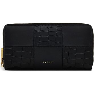 Radley London Mount Row Large Croc Embossed Wallet in Black at Nordstrom Rack