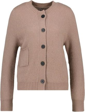 Lu Ren Cardigan in Cashmere e Seta Cinder - - Knitwear - Donna - Beige - L