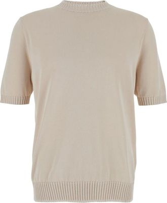Eleventy Truien & Vesten, Heren, Beige, S, Katoen, T-shirt met ronde hals