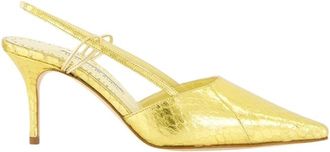 Manolo Blahnik Touki Slingback Pumps - Dames - Pumps - Geel - 39 1/2 EU - Leer - Schoenen