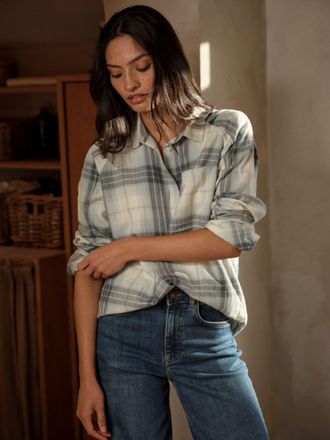 Fat Face FatFace Bessie Light Blue Regular Check Shirt