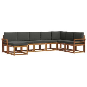 vidaXL Conjunto De Sof&aacute;s De Exterior 8 Pcs Natural Y Antracita Vidaxl