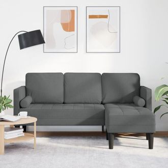 vidaXL Set di divani Grigio scuro 173 x 131 x 67 cm Tessuto - Vidaxl