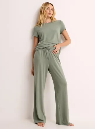 Miiyu Womens Solid straight lounge pant