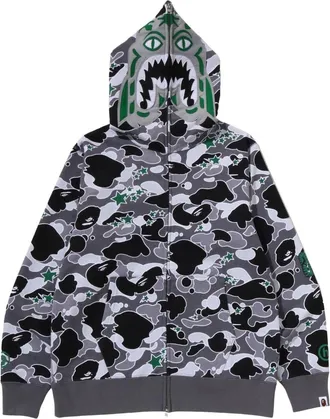 A Bathing Ape x Hidden NY Psyche Camo Full Zip Hoodie Grey 1M23-115-901-HOD