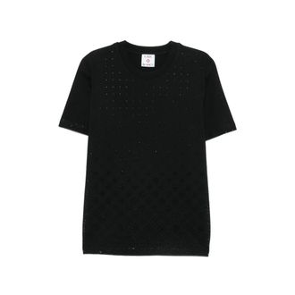 Casablanca Crystal-embellished Monogram-pattern T-shirt