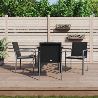 vidaXL Juego Comedor Jard&iacute;n 5 Piezas Y Cojines Rat&aacute;n Sint&eacute;tico Y Acero Vidaxl
