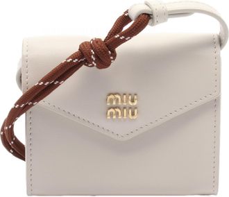 Miu Miu White Leather Coin Purse/Coin Case (Pre-Owned)