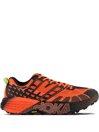 Hoka One One Orange Lace-up Sneakers
