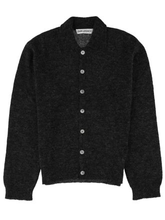 Our Legacy Textured Black Alpaca Blend Cardigan