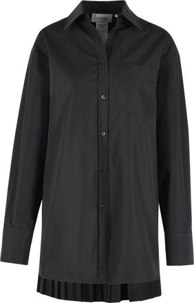Sportmax Sportmax Nespolo zwarte overhemdjurk van katoenmix
