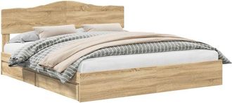 vidaXL Cama Con Almacenamiento Con Cabecera Roble Sonoma 180 X 200 Cm Vidaxl