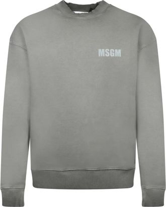 Msgm Grijze Sweatshirt Verhoog Stijl Trendy - Heren - Sweatshirts - Grijs - M - Katoen - Hoodies & sweatvesten