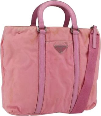 Prada Pre-owned Nylon Tote Bag - Dames - Vintage Shopper - Roze - ONE Size - Nylon - Vintage