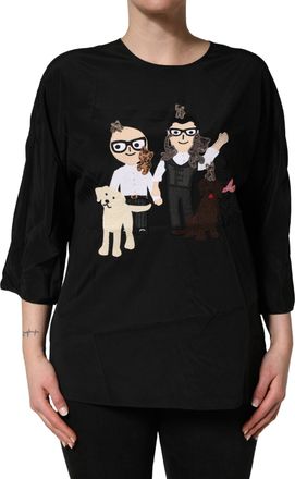 Dolce & Gabbana Womens Black dgfamily Silk Blouse Top Stretch